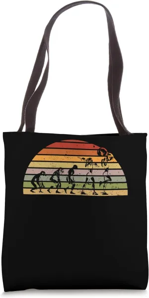 Retro Weightlifting Evolution Design Gym Workout Fitness Tote Bag