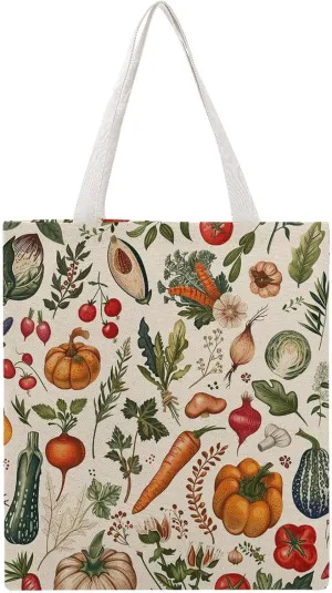 Reusable Grocery Bags Vegetables And Herbs Shopping Bag Lightweight Shoulder Bags Large Tote Bag for Travel Work Handbag