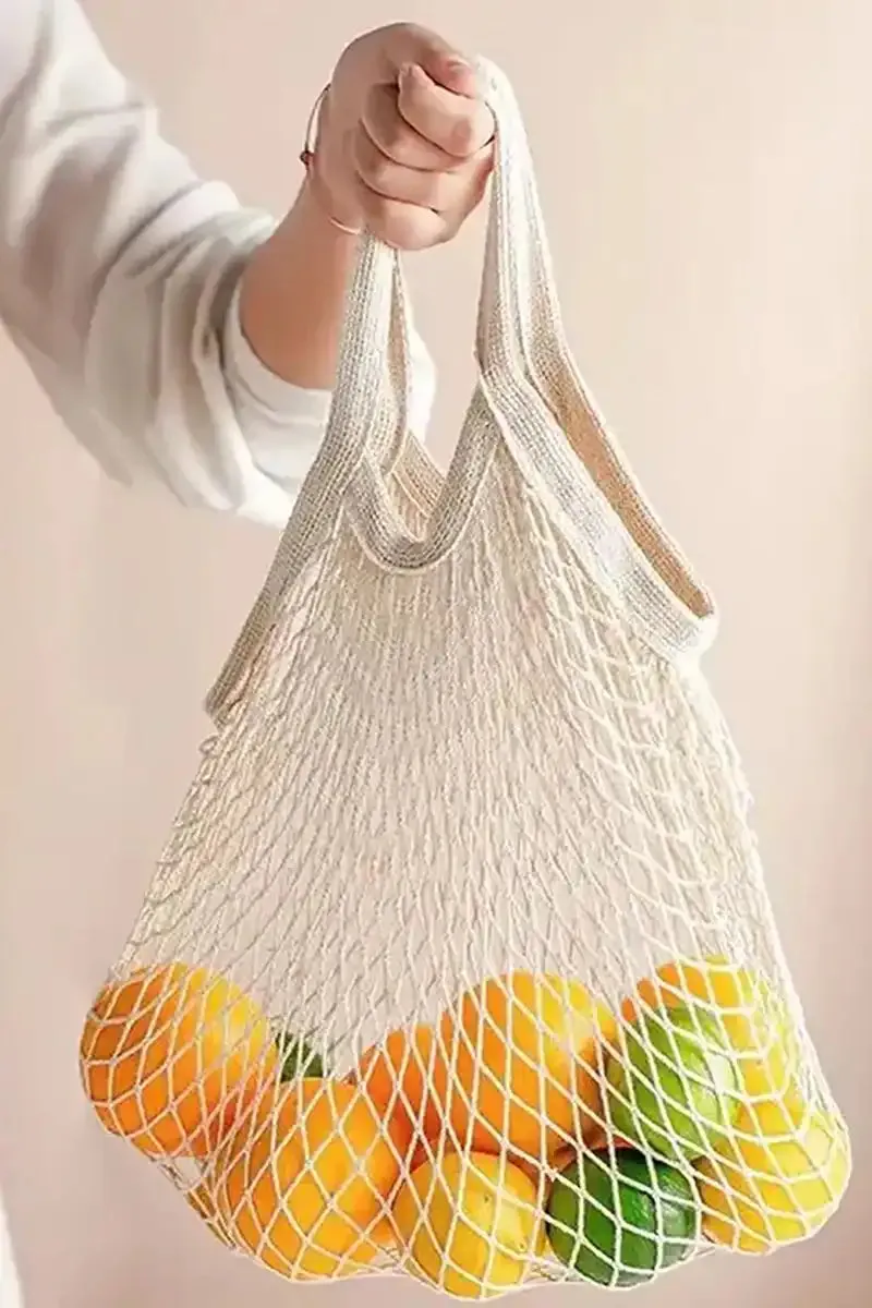 Reusable Shopping Mesh Market bag in Natural