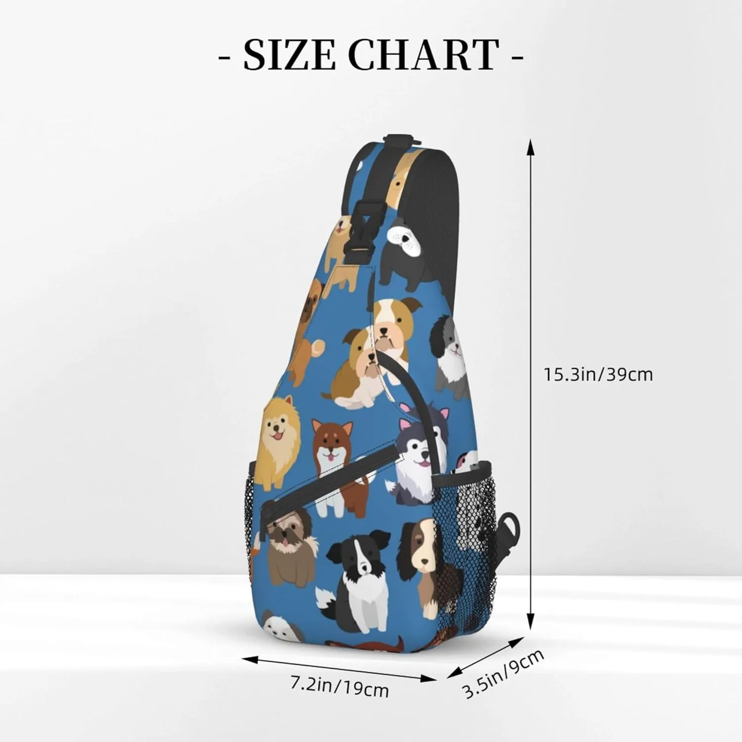 RIMENCH Anti-Theft Crossbody Sling Bag for Men Women Small Backpack One Shoulder Bag Chest Bag Sling Backpack (Cute Puppy Dog)