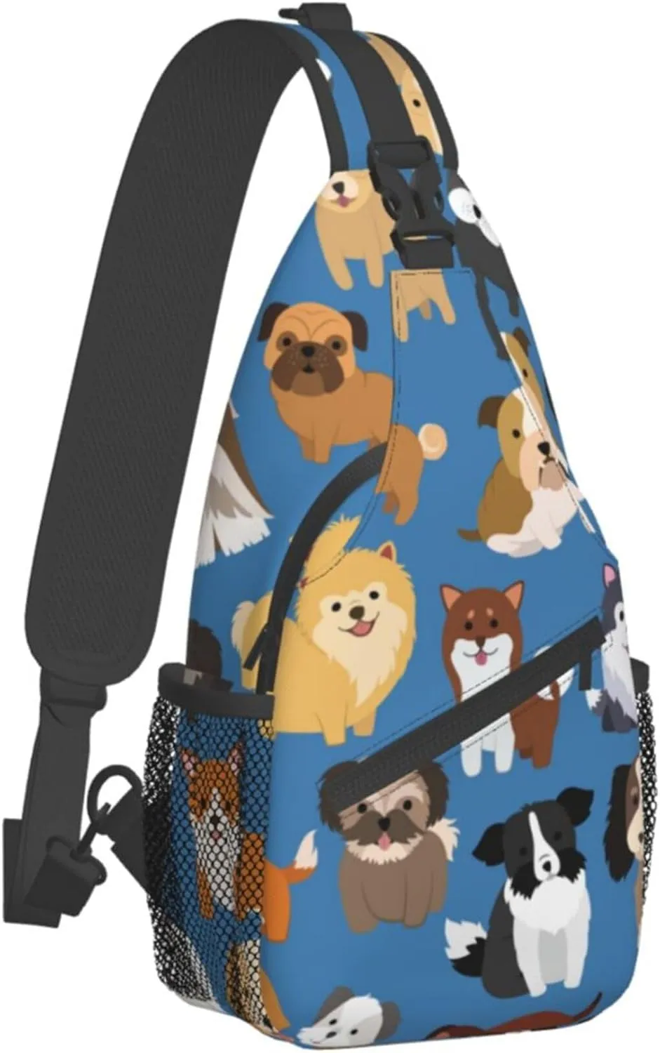 RIMENCH Anti-Theft Crossbody Sling Bag for Men Women Small Backpack One Shoulder Bag Chest Bag Sling Backpack (Cute Puppy Dog)