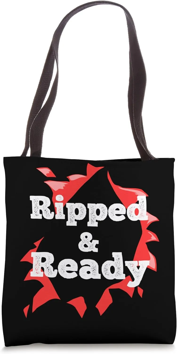 Ripped & Ready Gym Motivation Workout Boost Tote Bag
