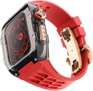 RM Mod Kit Glacier Transparent Watch Case Rubber Watch Strap，For Apple Watch Ultra 8 7 6 5 4 SE 44mm 45mm 49mm Series Watch Modification Kit