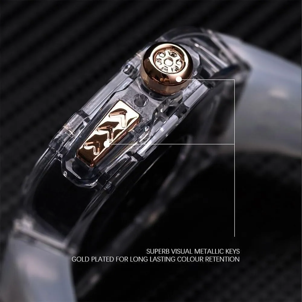RM Mod Kit Glacier Transparent Watch Case Rubber Watch Strap，For Apple Watch Ultra 8 7 6 5 4 SE 44mm 45mm 49mm Series Watch Modification Kit