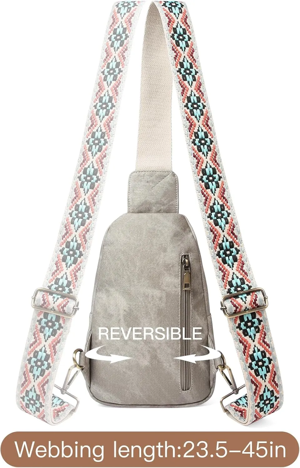 RNIRGA Small Sling Bag for Women, Leather Crossbody Bags for Women Trendy Fanny Pack Chest Bag for Travel