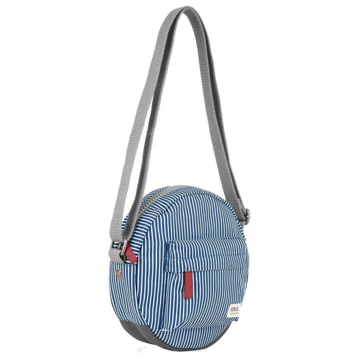 Roka Paddington B Small Hickory with Red Recycled Canvas Crossbody Bag - Red/Blue/White