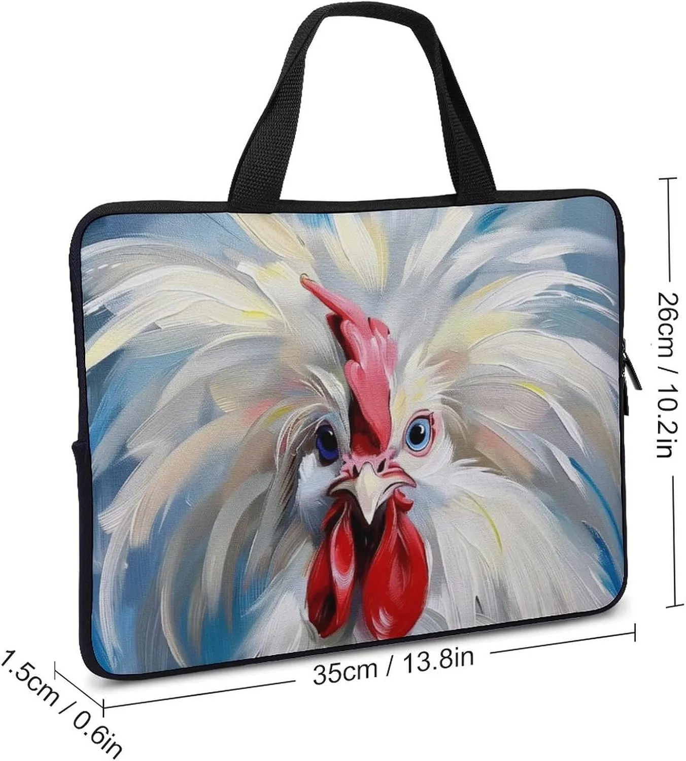 Rooster Abstraction Laptop Bag Laptop Case Computer Messenger Bag with Adjustable Shoulder Strap