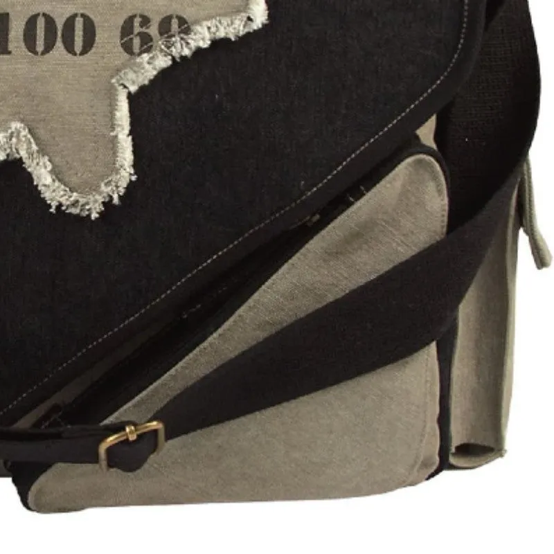 Rothco Vintage Messenger Canvas Imprinted Map Bag - Black
