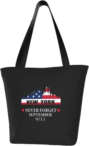 Rqwaaed 911 Never Forget Women'S Casual One Shoulder Carry Shopping Bag Large Capacity Working Storage Handbag