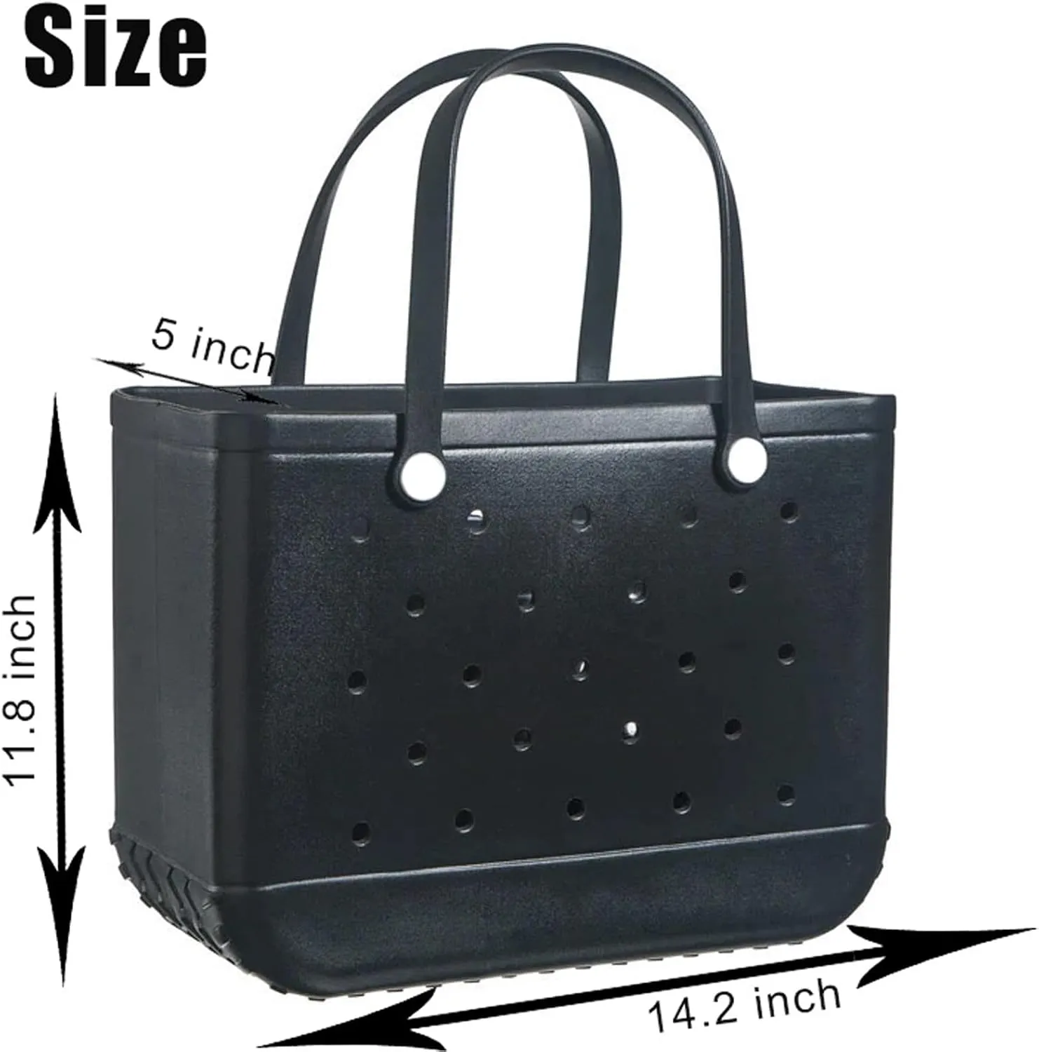 Rubber Beach Tote Bag Large Waterproof Washable Tip Proof Durable Open Tote Bag for the Beach Boat Pool Sports