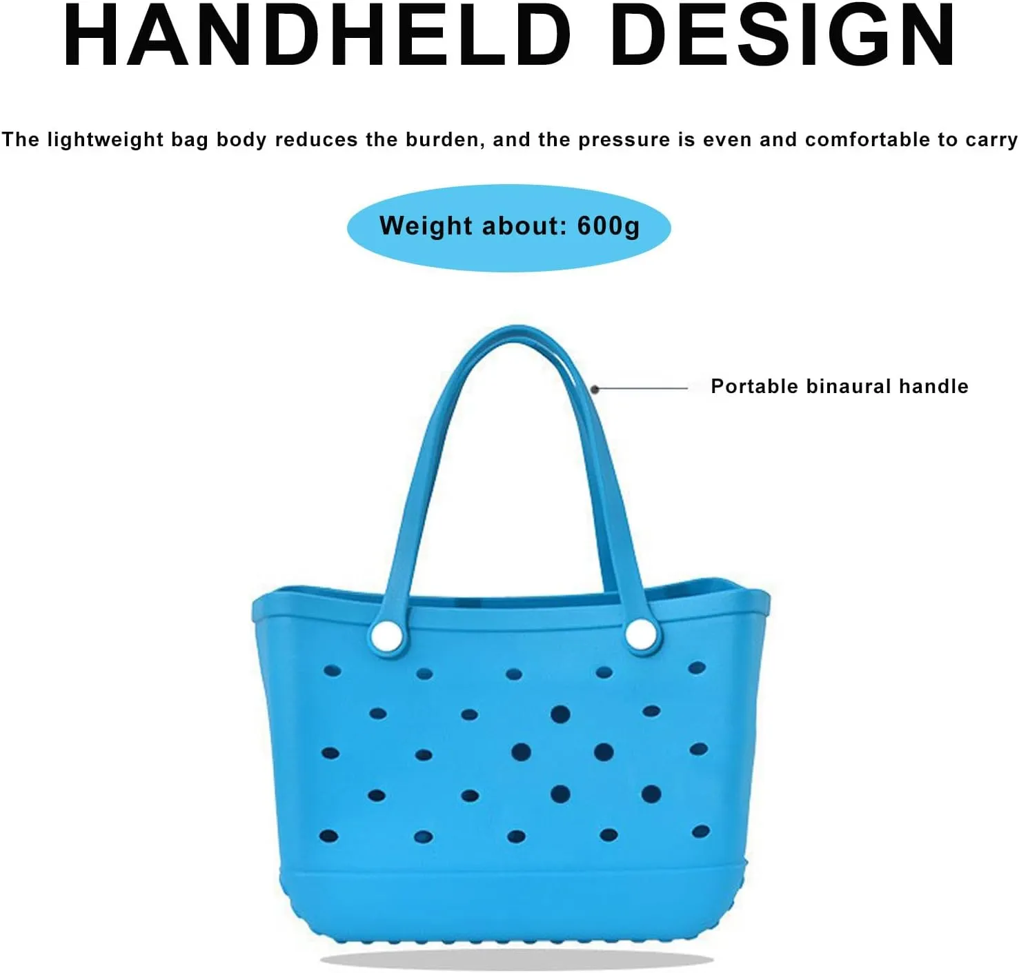 Rubber Beach Tote Bag Large Waterproof Washable Tip Proof Durable Open Tote Bag for the Beach Boat Pool Sports
