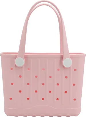 Rubber Tote Bag Small Beach Bag Waterproof Travel Bags Washable Tote Portable Open Handbag for Sports Beach Boat Outdoor