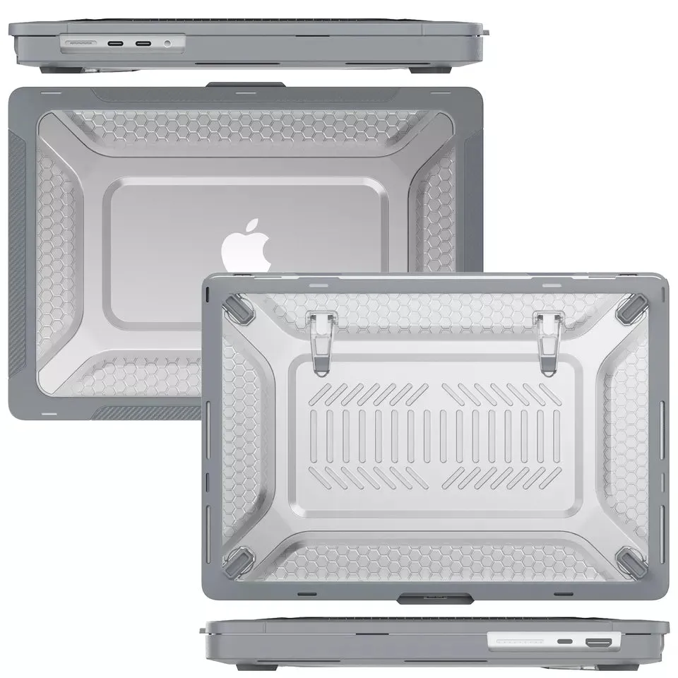 Rugged Protective & Heavy Duty Case Macbook Air 13.6 2022 M2 - Clear Grey