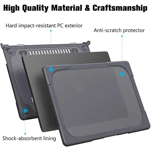 Rugged Protective & Heavy Duty Case Surface Laptop 5 & 4 & 3 15 inch - Clear Grey