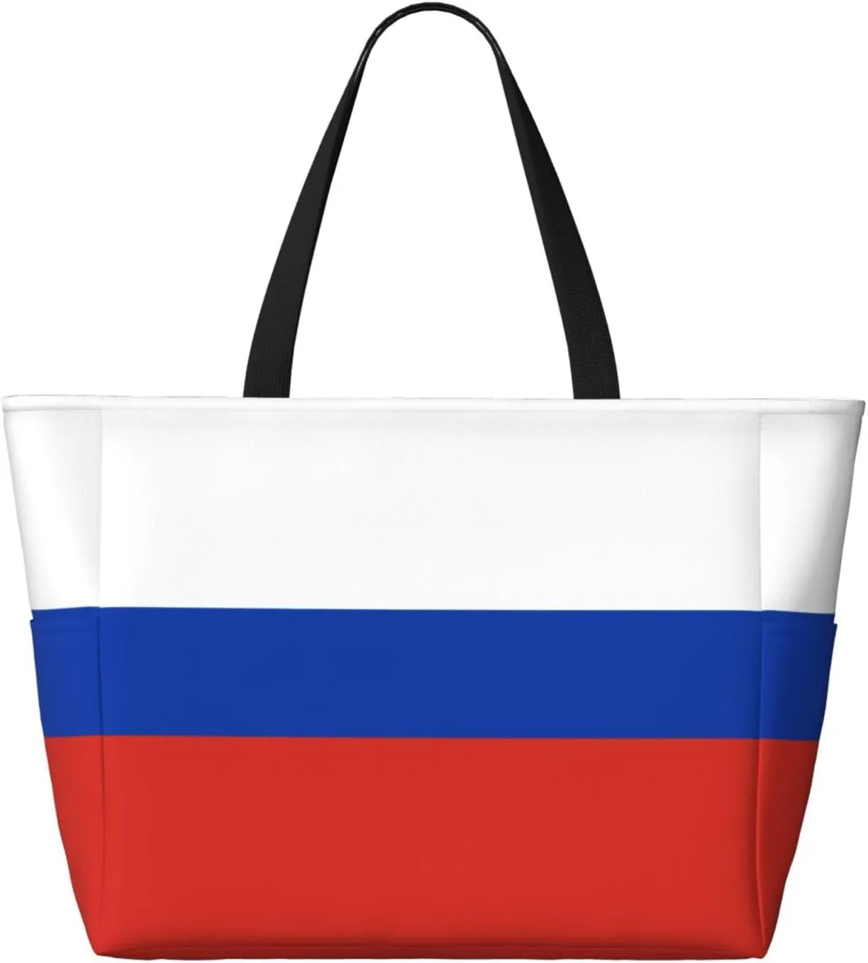Russian Flag Large Capacity Foldable Tote Bag Women Beach Tote Bag Handbag Gym Bag Travel Shopping Bag