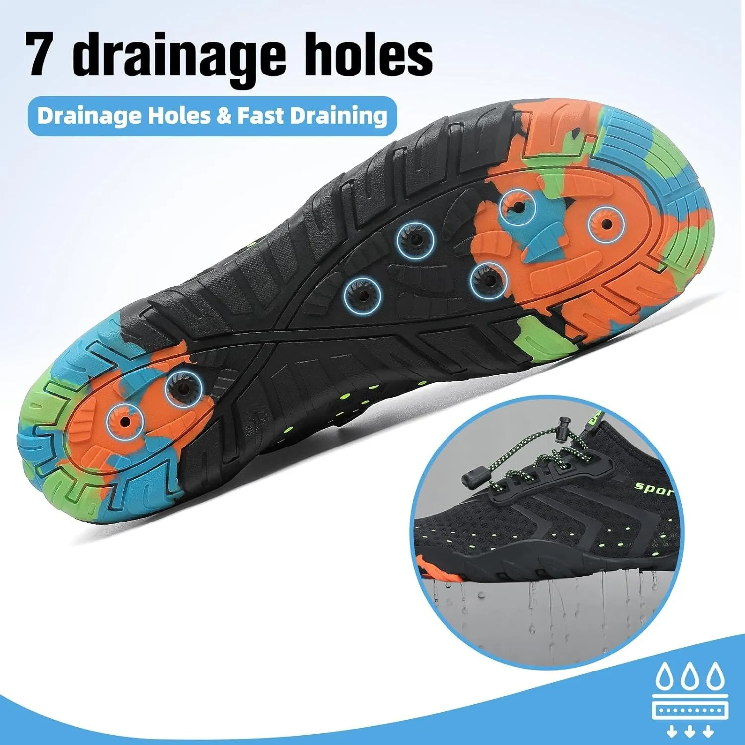 SAGUARO Quick-Dry Water Shoes for Women – Swim Shoes, Beach Shoes, Aqua Shoes with Lightweight, Breathable, Slip-Resistant Design for Pool & Outdoor Use