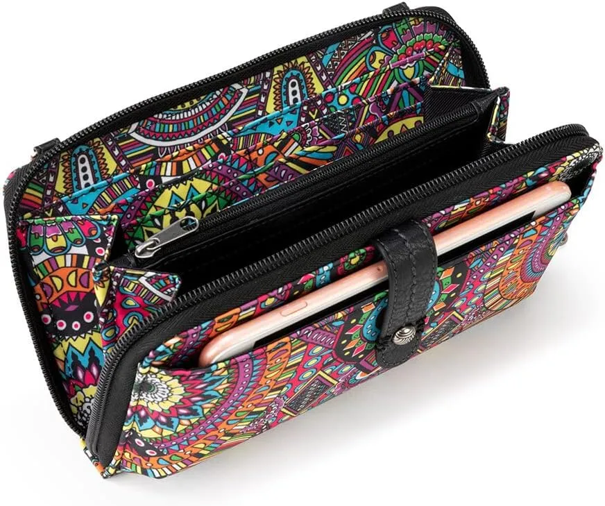 Sakroots Artist Circle Smartphone Crossbody in Eco Twill, Detachable Wristlet Strap