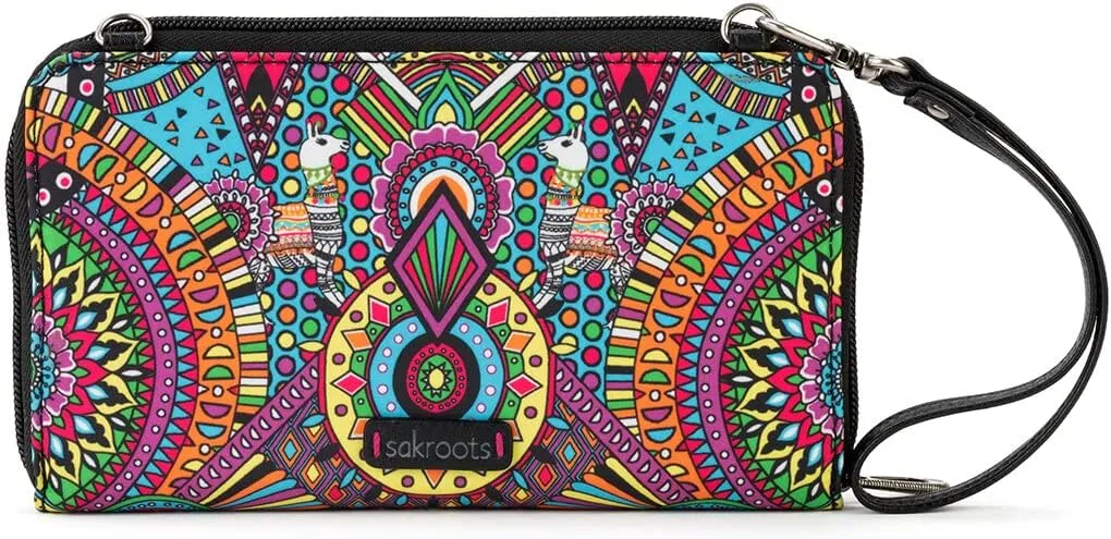 Sakroots Artist Circle Smartphone Crossbody in Eco Twill, Detachable Wristlet Strap