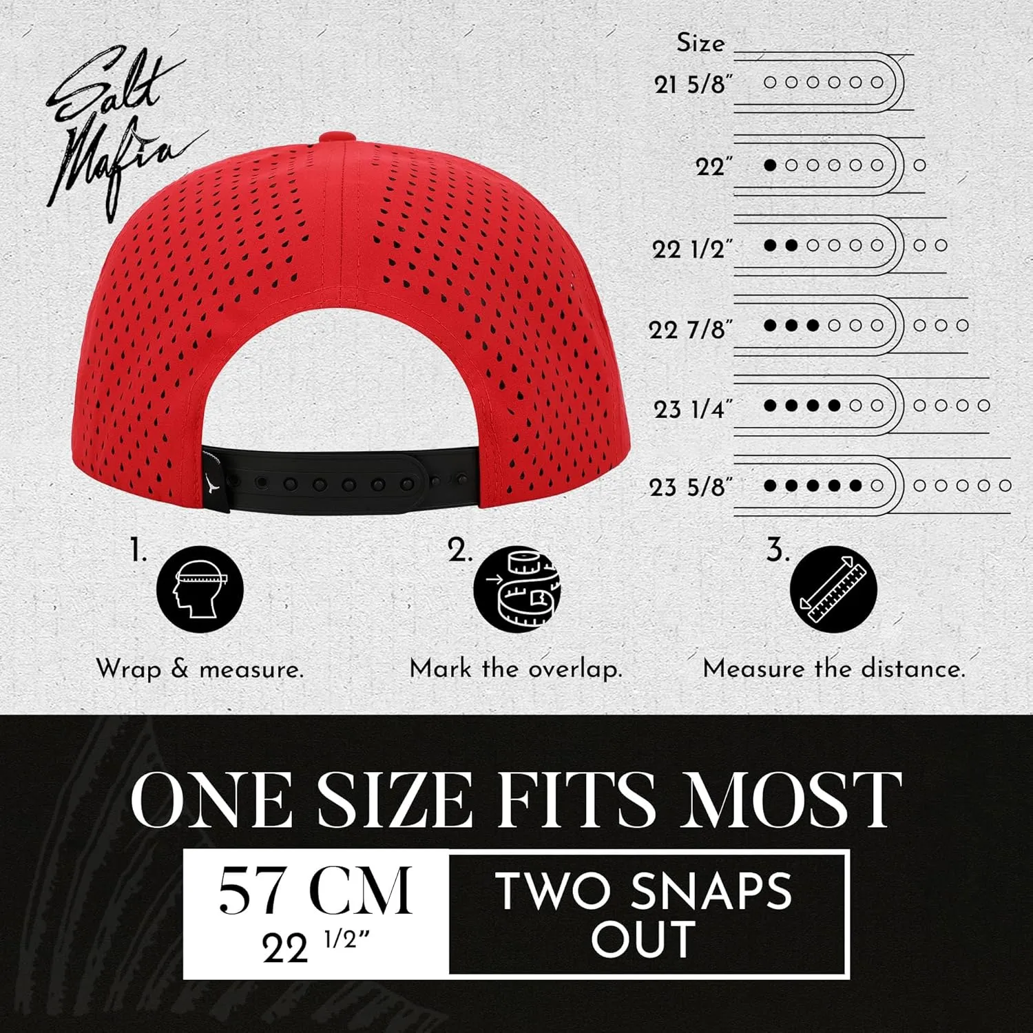 Salt Mafia Hats for Men - Waterproof Hats for Men, 7 Panel Flat Brim Surfer Hat