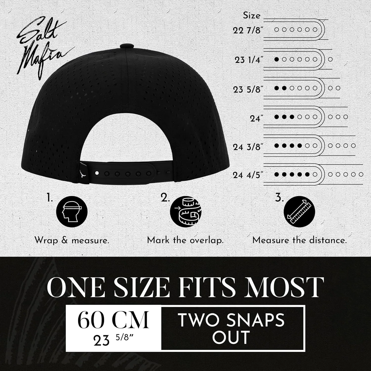 Salt Mafia Hats for Men - Waterproof Hats for Men, 7 Panel Flat Brim Surfer Hat