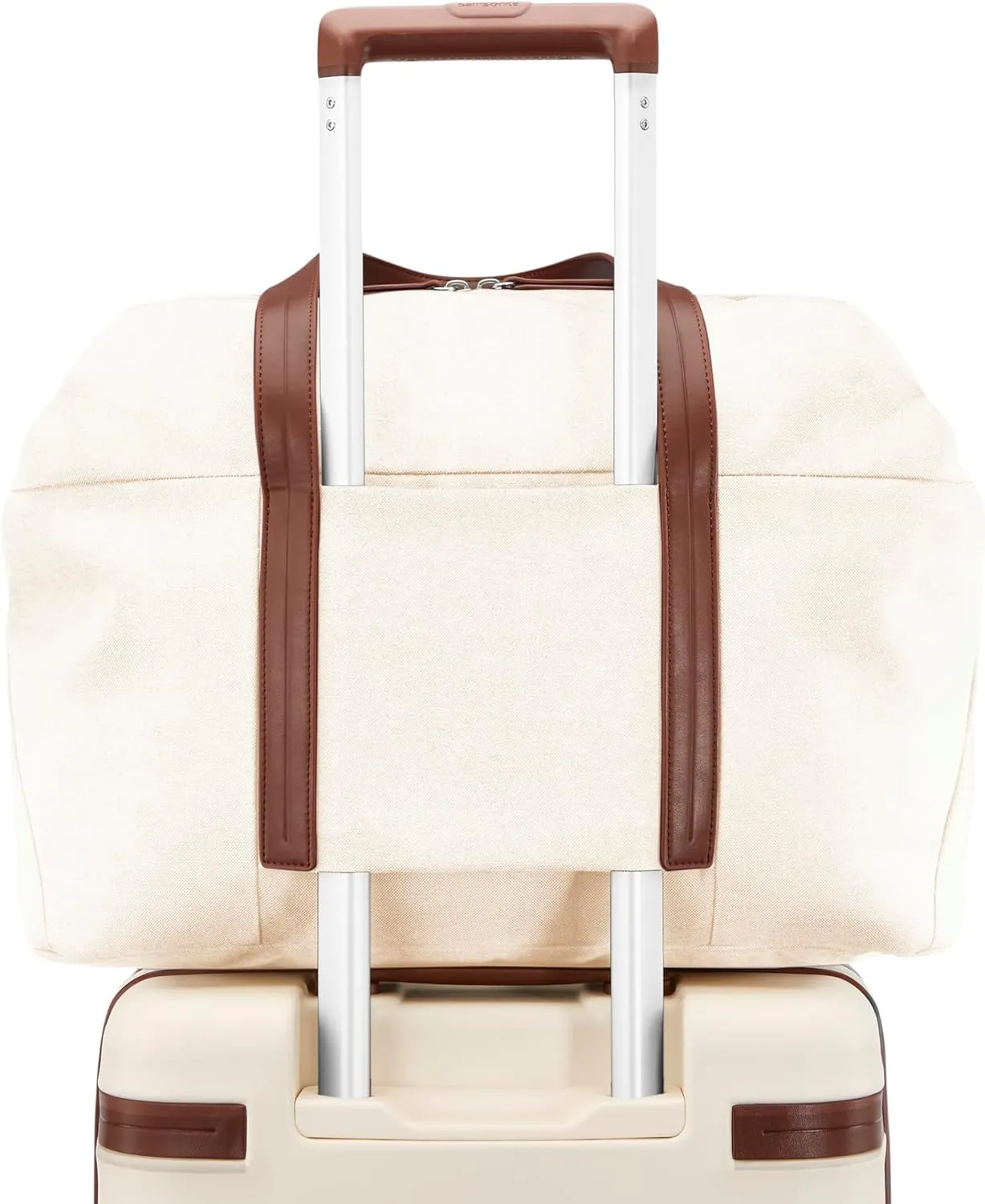 Samsonite Virtuosa Weekender Duffel Overnight Bag with Laptop Computer Sleeve, Off White