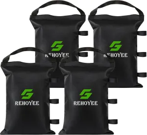 Sand Bags for Canopy Legs (150 LBS) Empty Sandbags for Weight, Canopy Tent Weights Set of 4 Heavy Duty 1680D Pop Up Tent Weights Bags, Black