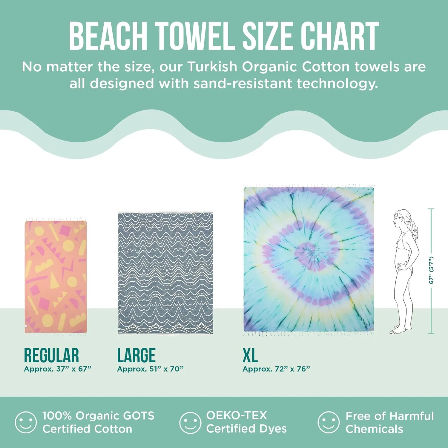 Sand Cloud Large Turkish Beach Towel - Sand Free - 100% Organic Turkish Cotton Yarn - Quick Dry Towel for Beach, Picnic, Blanket or Bath - As Seen on Shark Tank - Marine Life (Whale Shark Turquoise)