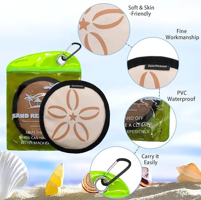 Sand Remover for Beach,Portable Sand Remover,Rich in Natural Micro Corn Endosperm Essence Powder,Without of Talc and Fragrance,Soft and Skin-Friendly Suitable for The Whole Family