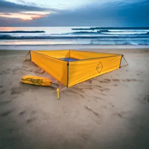 Sandproof Beach Walled Blanket Outdoors, Water Resistant, Portable and Lightweight Outdoors Playpen for Sand and Grass - Orange and Gray