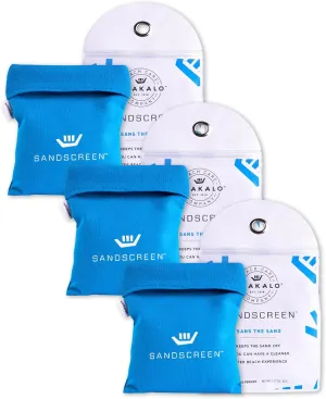 SANDSCREEN Sand Removal Bag | Talc-Free and Reef Friendly | Fresh, Clean and Sand Free. (Pack of 3)…