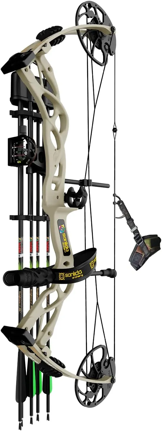 Sanlida Dragon X9 Ready to Hunt Compound Bow Package for Adults, Archery Compound Bow and Arrow Set, 0-70 Lbs Draw Weight, No Bow Press Needed, Limited Life-time Warranty