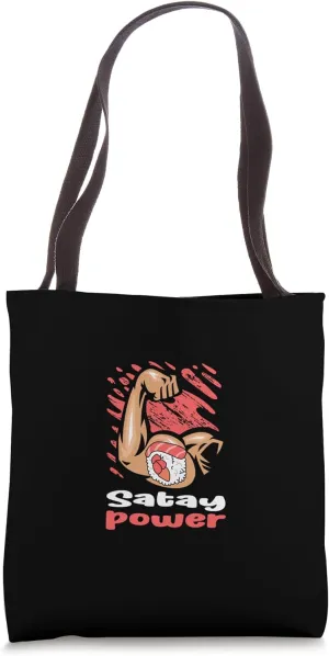 Satay Power Workout Funny Gym Humor Barbecue Favorite Food Tote Bag
