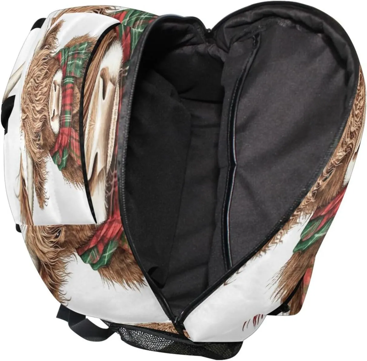 School Backpack for Men Women Fashion Stylish Travel Bags with Chest Strap Gift Men & Women Scottish Highland Cattle Scarf