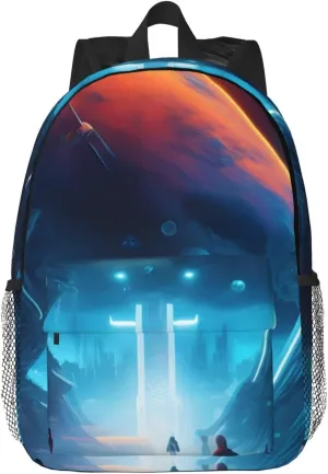 Science Fiction Future 15in Laptop Bag, Men Women Adjustable Shoulder Strap Outdoor Travel Gym Bag