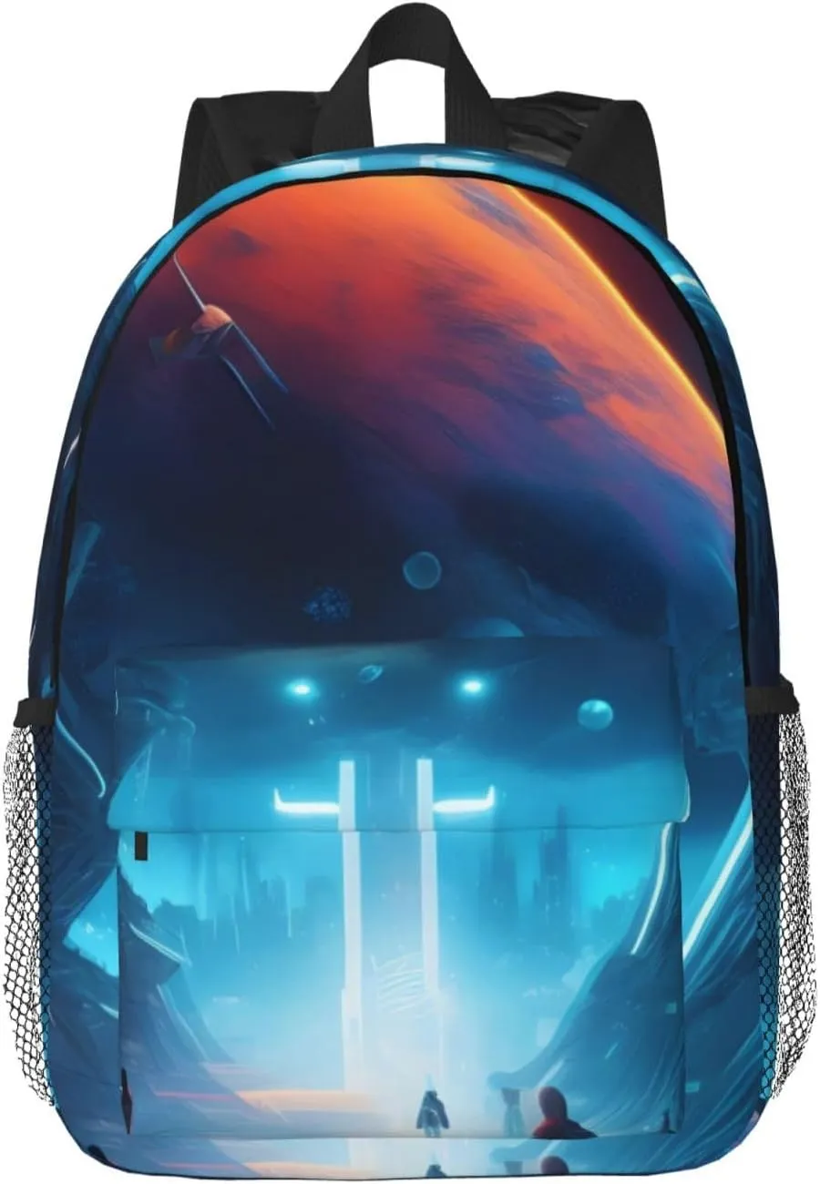 Science Fiction Future 15in Laptop Bag, Men Women Adjustable Shoulder Strap Outdoor Travel Gym Bag