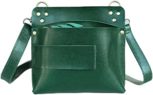 Scissor Holder, Hair Tool Bag Built in 7 Scissor Positions Shear Holder Hairstylist Essentials with Waist Shoulder Belt for Hairstylist Groomer Makeup Artists Comb Clip (Green)