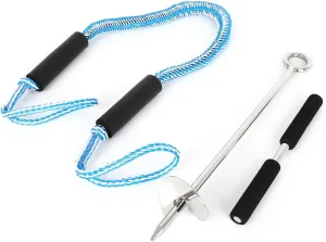 SCITOO 18" Boat Sand Anchor Kit Shallow Water For Jet Ski,PWC,Floats,Pontoon,Kayak,Canoe Accessories for Beach and Sandbar 316 Stainless Steel w/Handle Comes with Rope