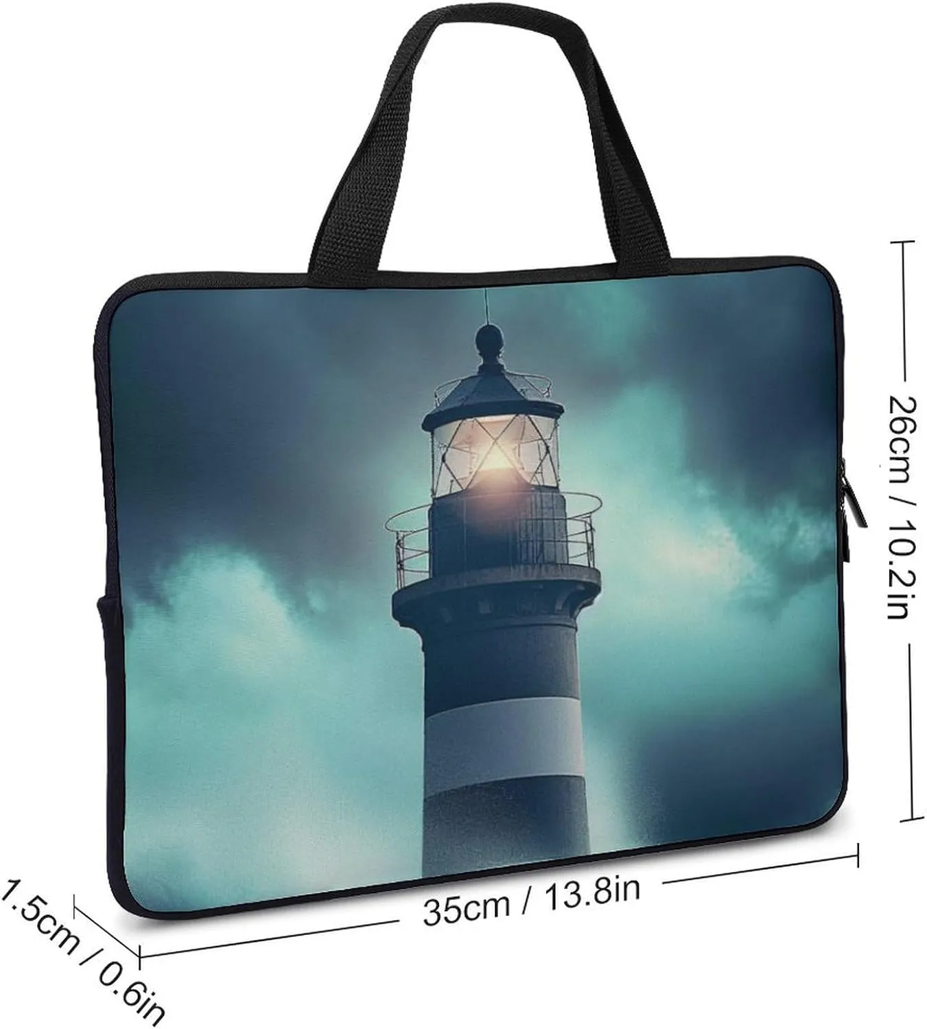 Sea Lighthouse Laptop Bag Laptop Case Computer Messenger Bag with Adjustable Shoulder Strap