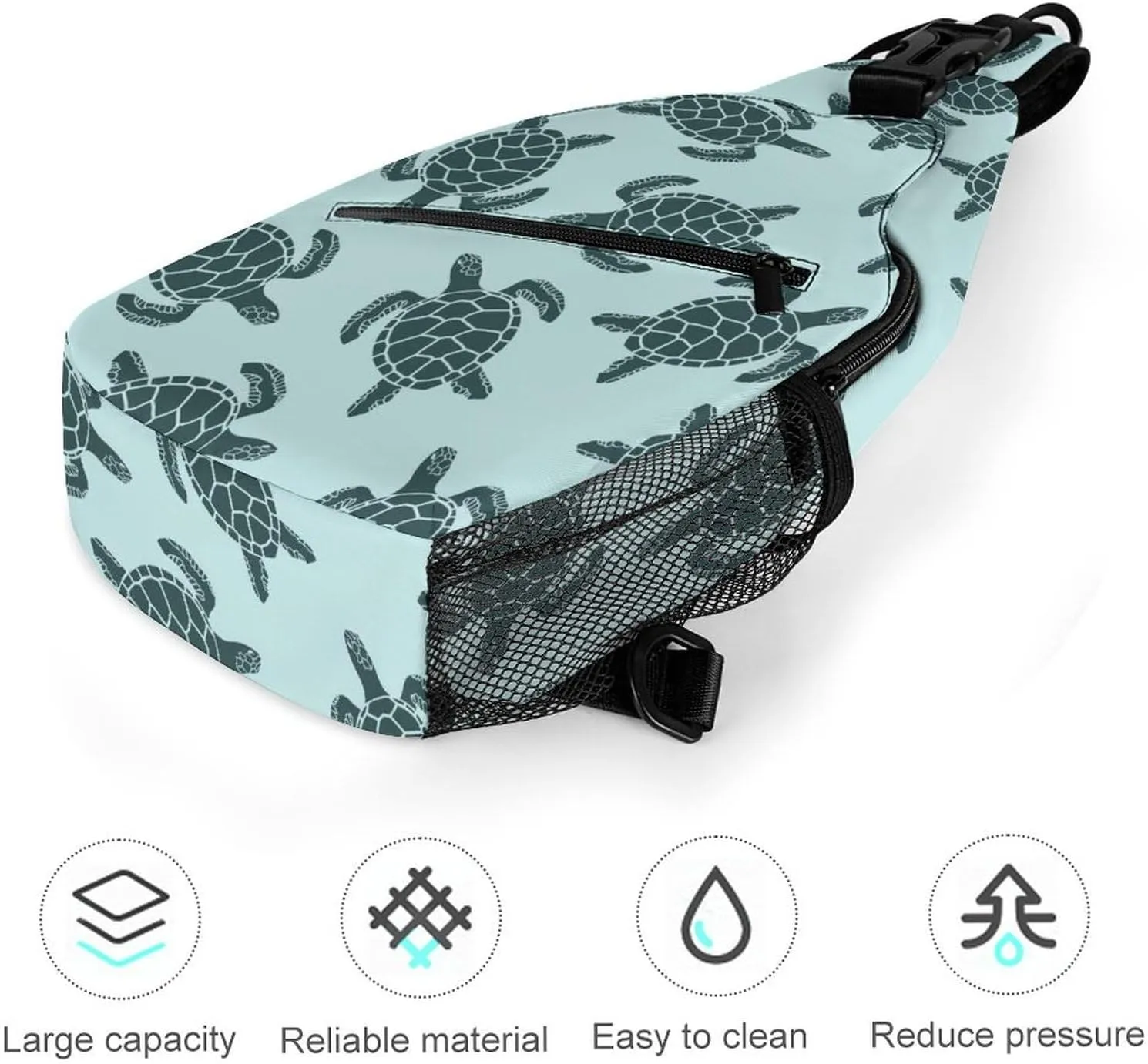 Sea-turtles Texture Crossbody Sling Bag for Women Men Travel Chest Bag, Cycling Shoulder Backpack