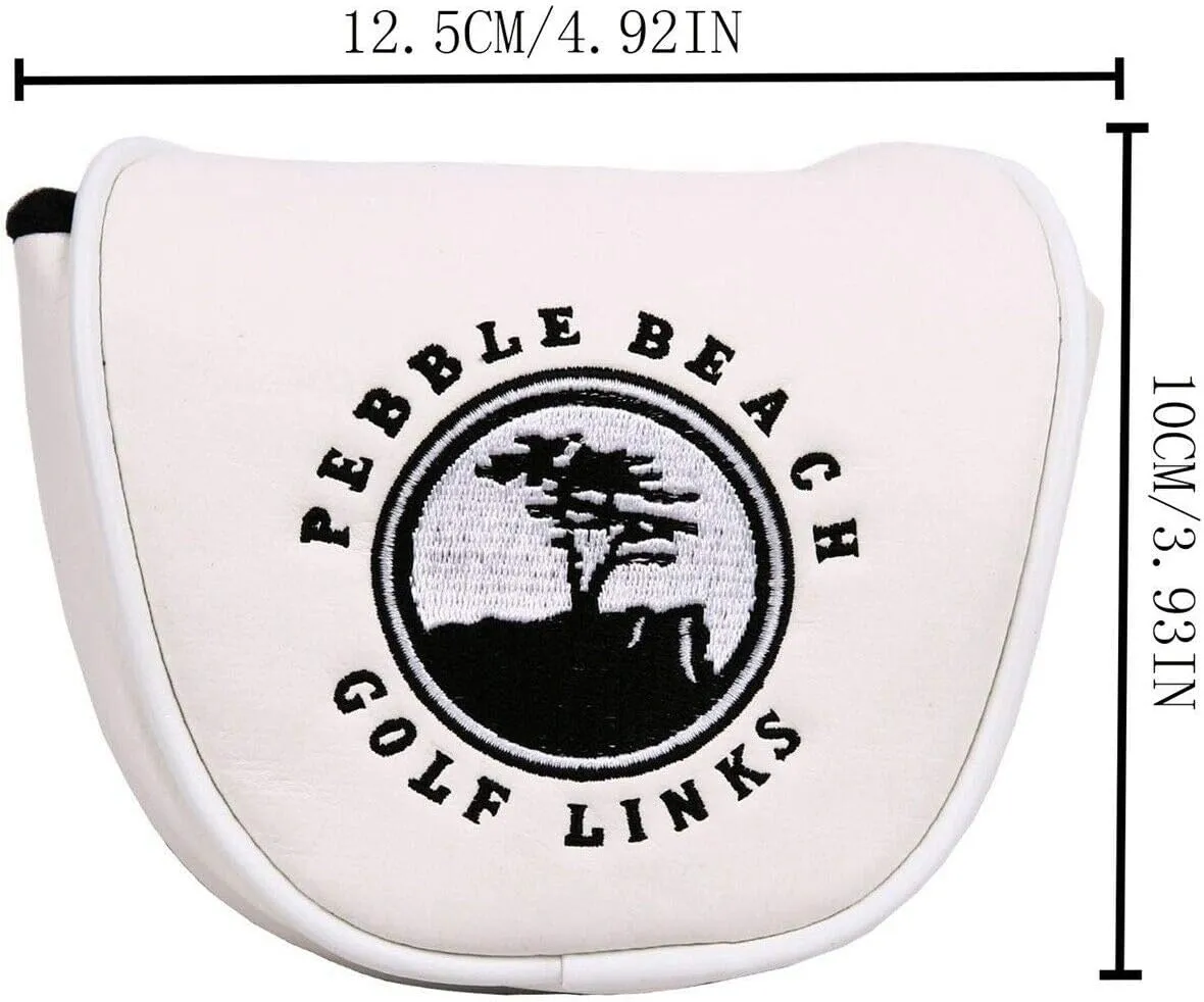 SEACLOUD 1pcs Golf Cover Mallet Headcover Pebble Beach with Magnetic Closure for Putter Club Head Cover