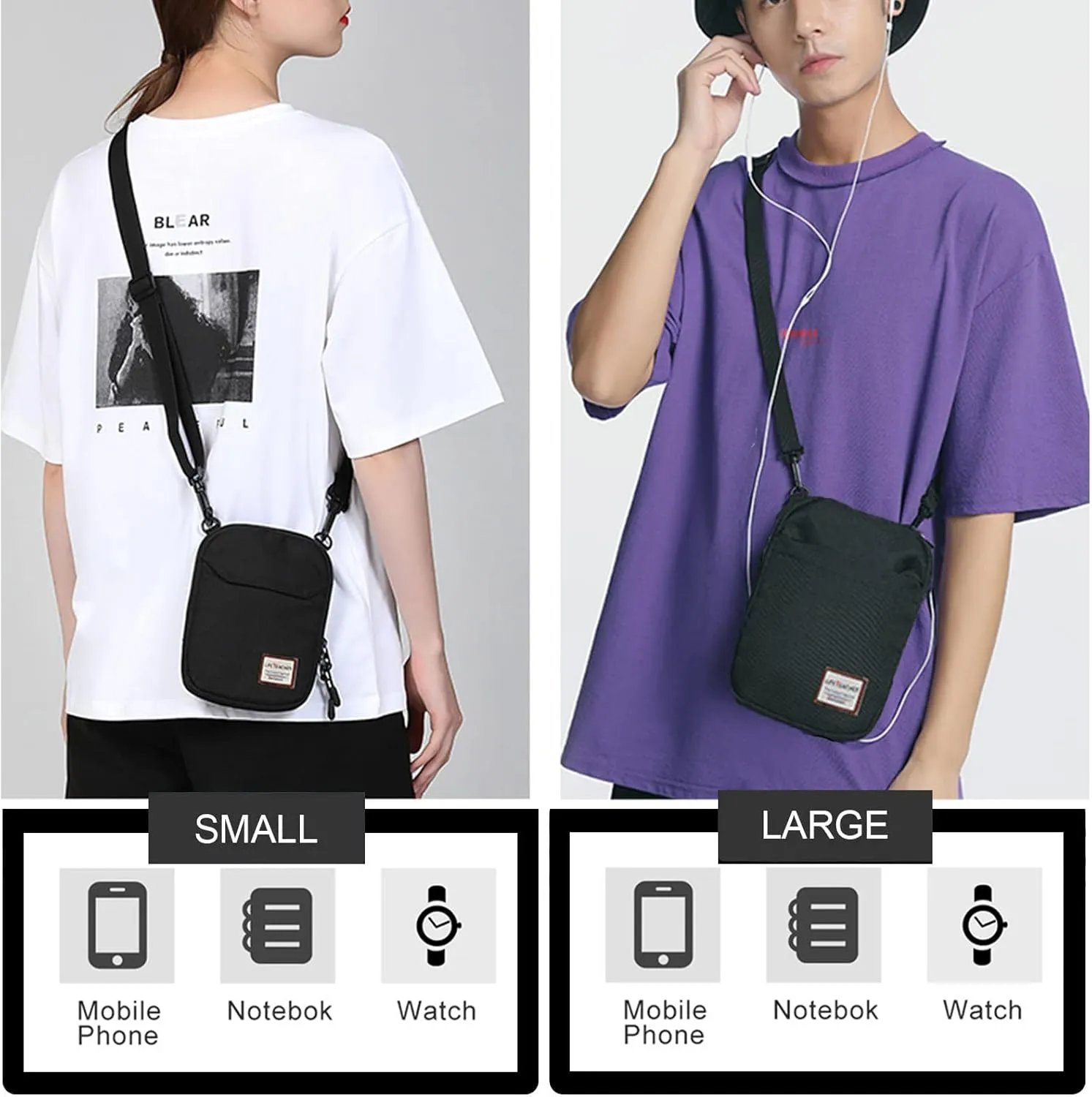 SEAFEW Mini Crossbody Bag Shoulder Bag for Men, Small Messenger Satchel Bag for Women