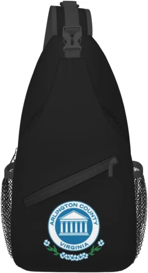 Seal Of Arlington County Crossbody Bags For Women Men Chest Backpack Gym Shoulder Bag Travel Outdoor Sports Casual Crossbody Bags