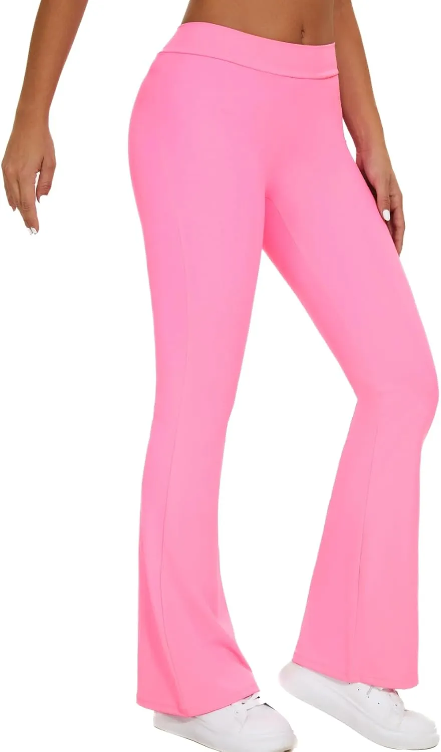 SEASUM V Back Scrunch Butt Flare Leggings for Women Waist Cut Shaped Ruched Bell Bottom Wide Leg Bootcut Yoga Pants