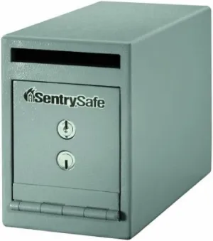 SentrySafe Depository Safe with Dual Key Lock, Steel Drop Slot Safe for Offices and Businesses, Stores Cash, Money, 0.23 Cubic Feet, 8.5 x 6 x 12.3 Inches, UC-025K
