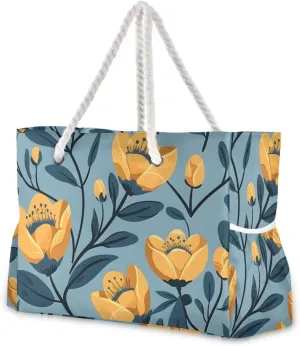 senya Large Beach Shoulder Bags Canvas Tote Water Resistant for Gym Travel Daily