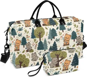 senya Weekender Bags Travel Duffel Gym Bag Cute Bear Seamless Pattern Carry on Overnight Tote Bag with Toiletry Bag for Airplane Travel Trip Gym Yoga, g366821073p1006c1071s2442