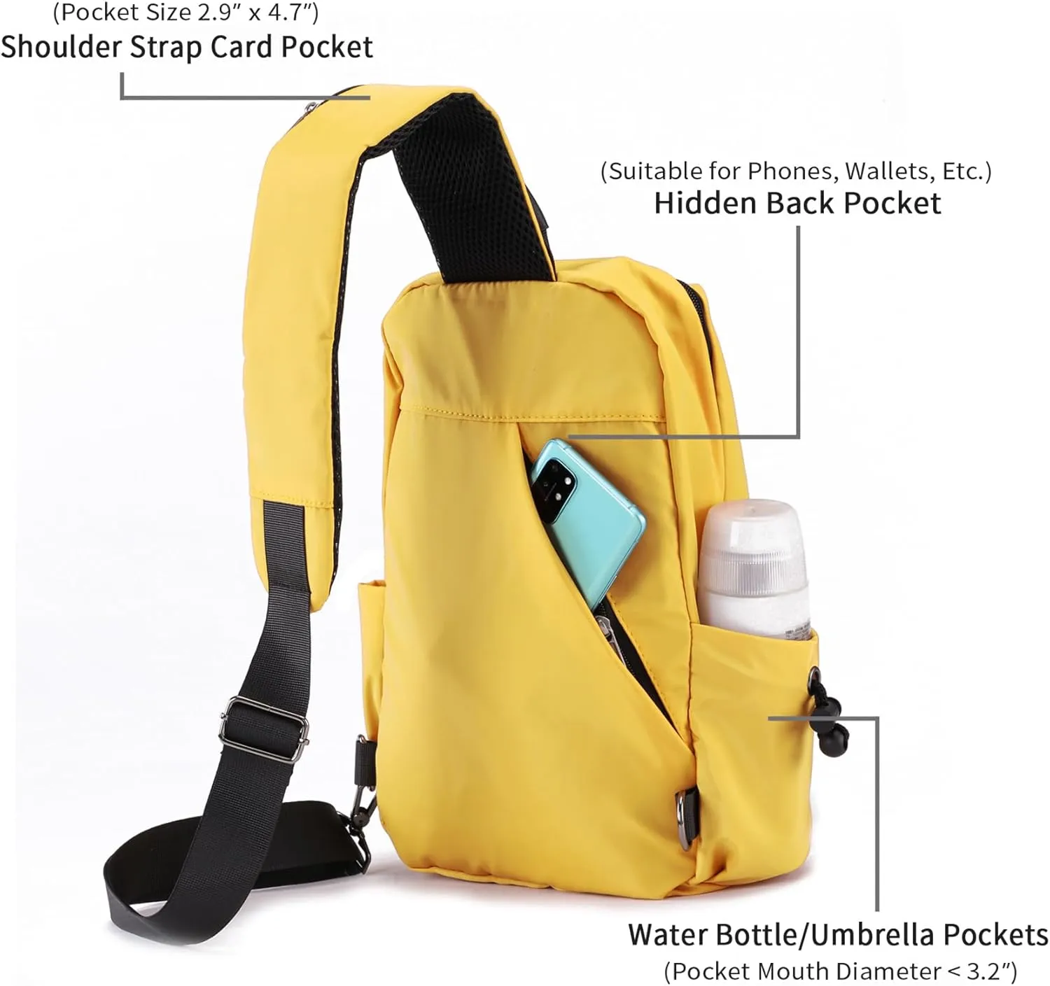 Seoky Rop Men Women Sling Bag Backpack Lightweight Water Resistant Shoulder Crossbody Bags for Travel