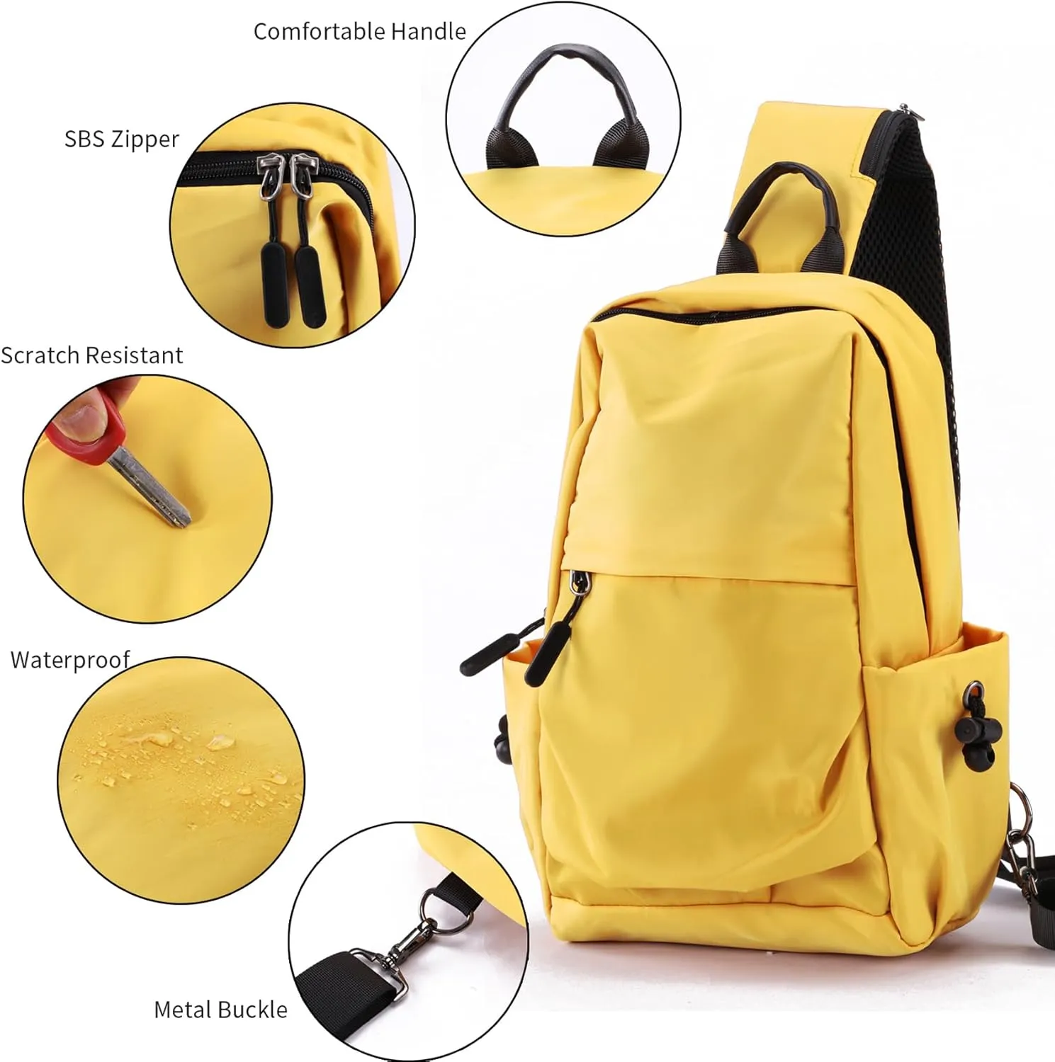 Seoky Rop Men Women Sling Bag Backpack Lightweight Water Resistant Shoulder Crossbody Bags for Travel