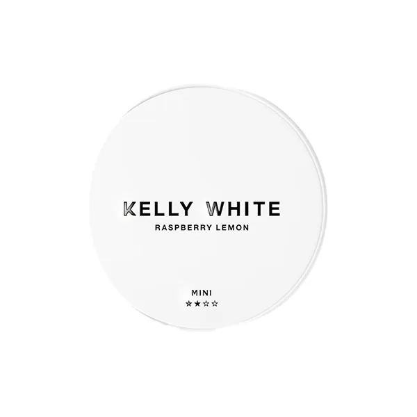 Short Dated :: 8mg Kelly White Mini Medium Raspberry Lemon Nicotine Pouches - 20 Pouches