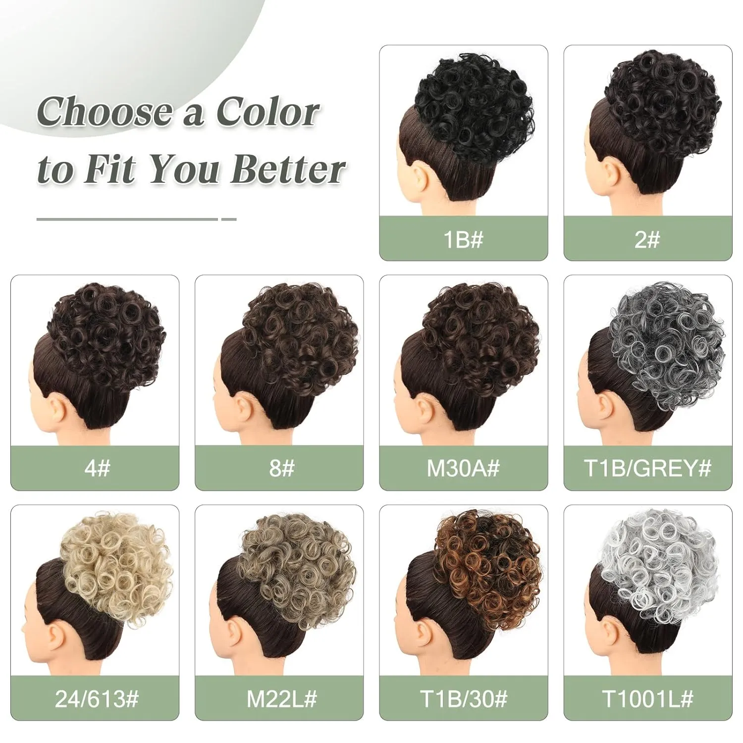 Short Messy Hair Bun Hair Piece Elastic Drawstring Loose Wave Curly Scrunchies Ponytail Extension Clip in on Ponytails Synthetic Hair Accessories Sliver Messy Bun Hair Pieces for Women Updo